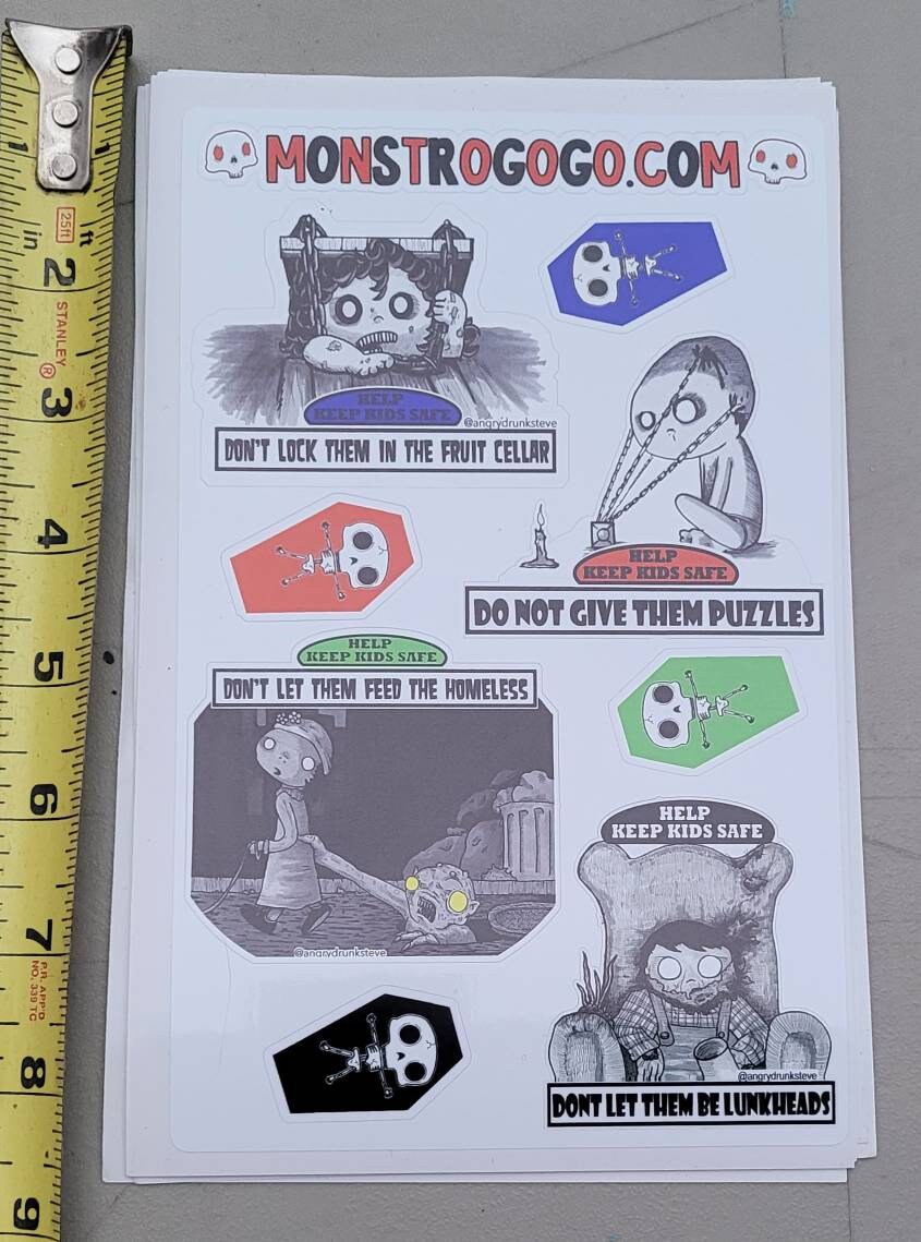 HORROR Safety Kid Sticker Sheet 1
