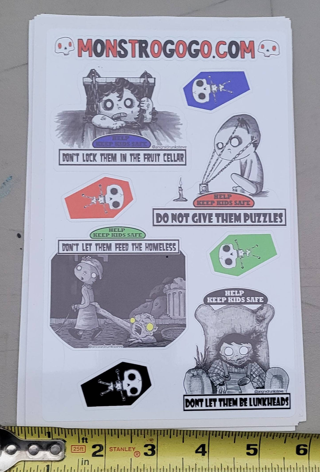 HORROR Safety Kid Sticker Sheet 1