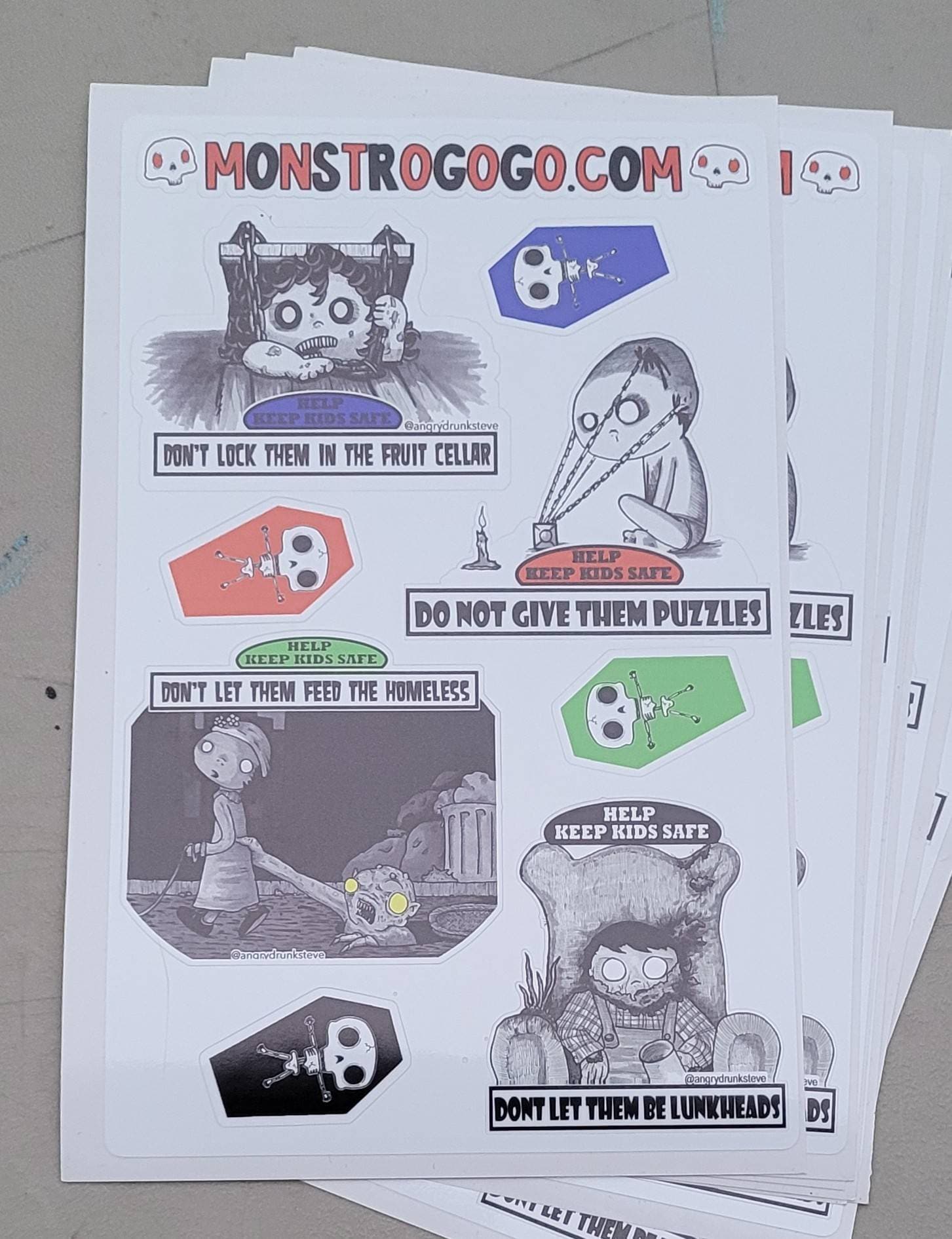 HORROR Safety Kid Sticker Sheet 1