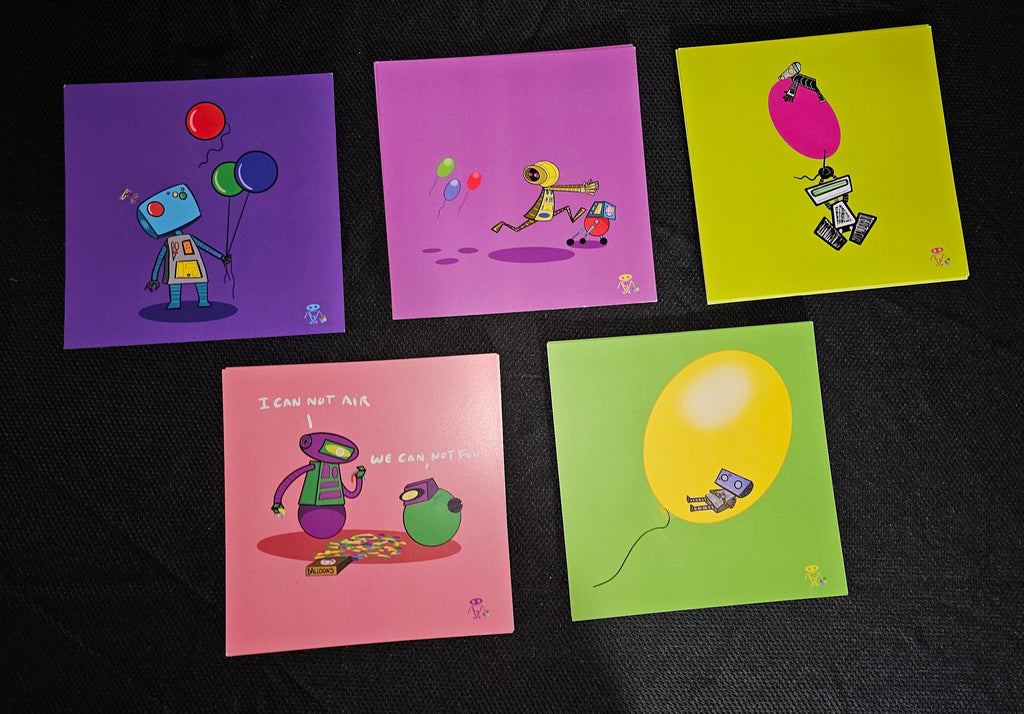 All 5 Robots and Balloons prints