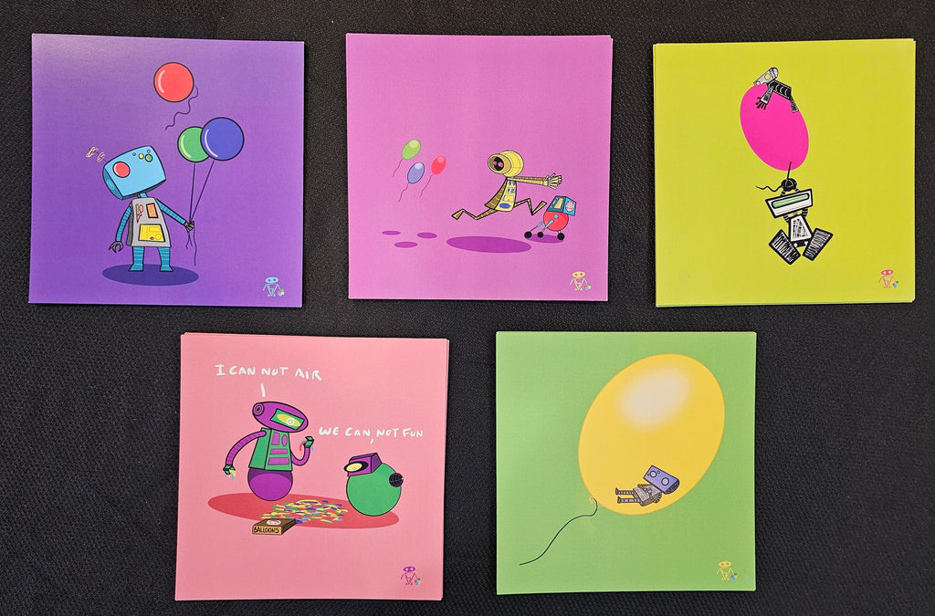 All 5 Robots and Balloons prints