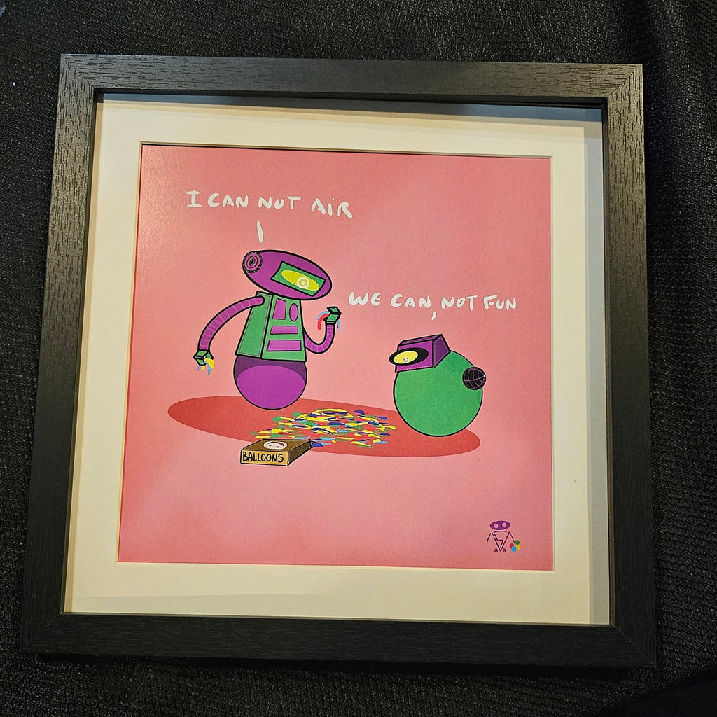 Robots V Balloons No Air-Square Print