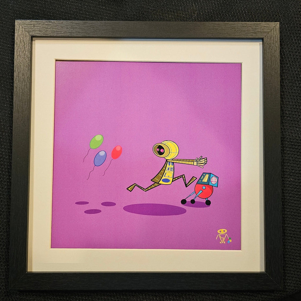 Robots V Balloons Run! -Square Print