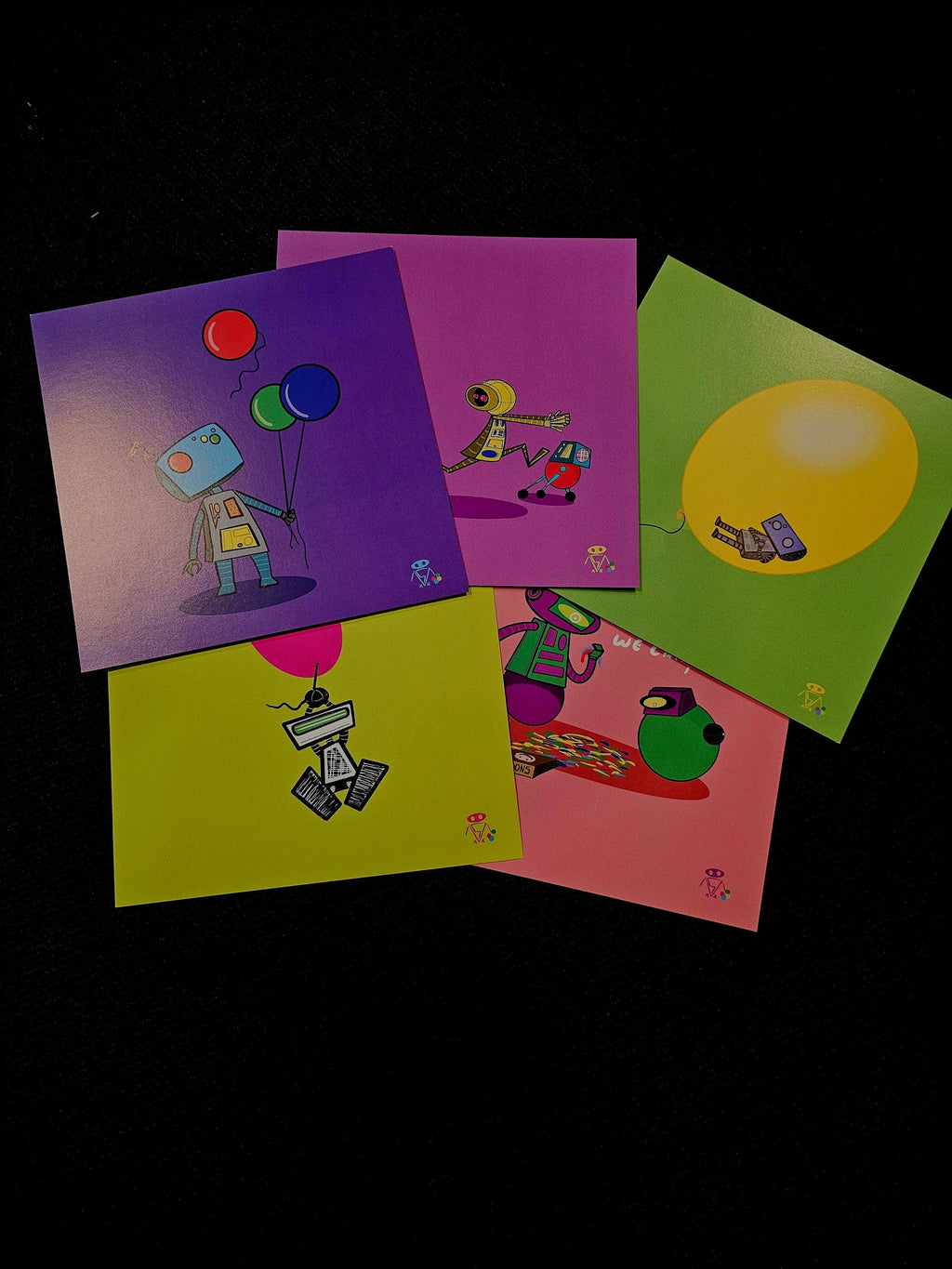All 5 Robots and Balloons prints