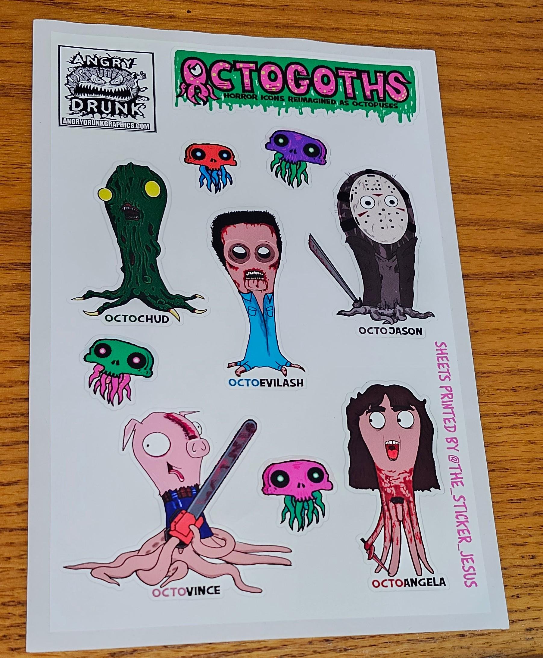 All 6 Octogoth Sticker Sheets