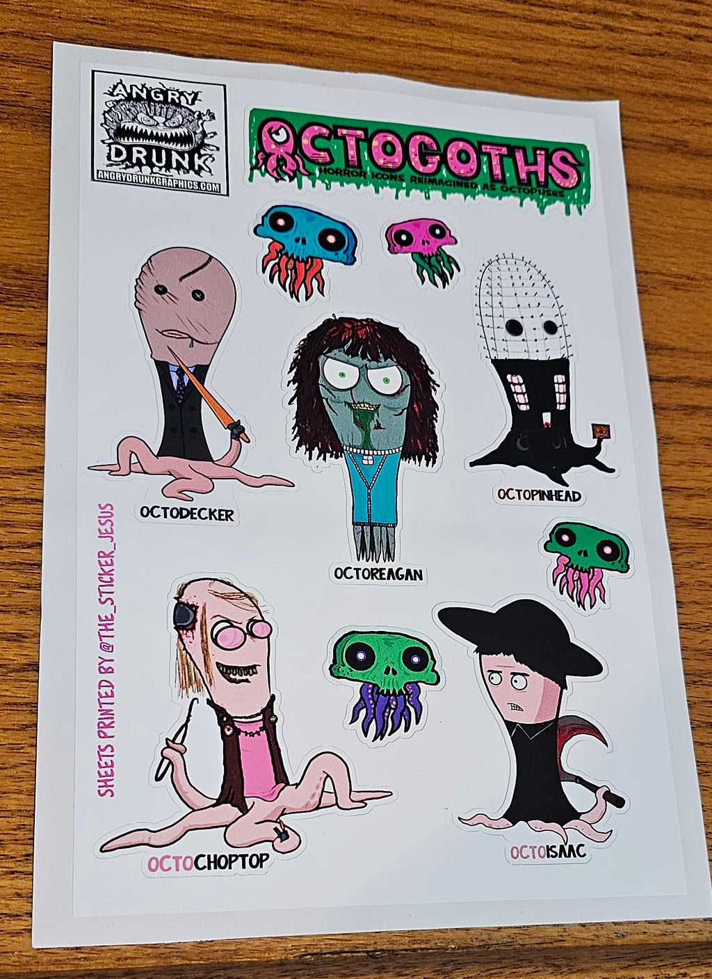 All 6 Octogoth Sticker Sheets