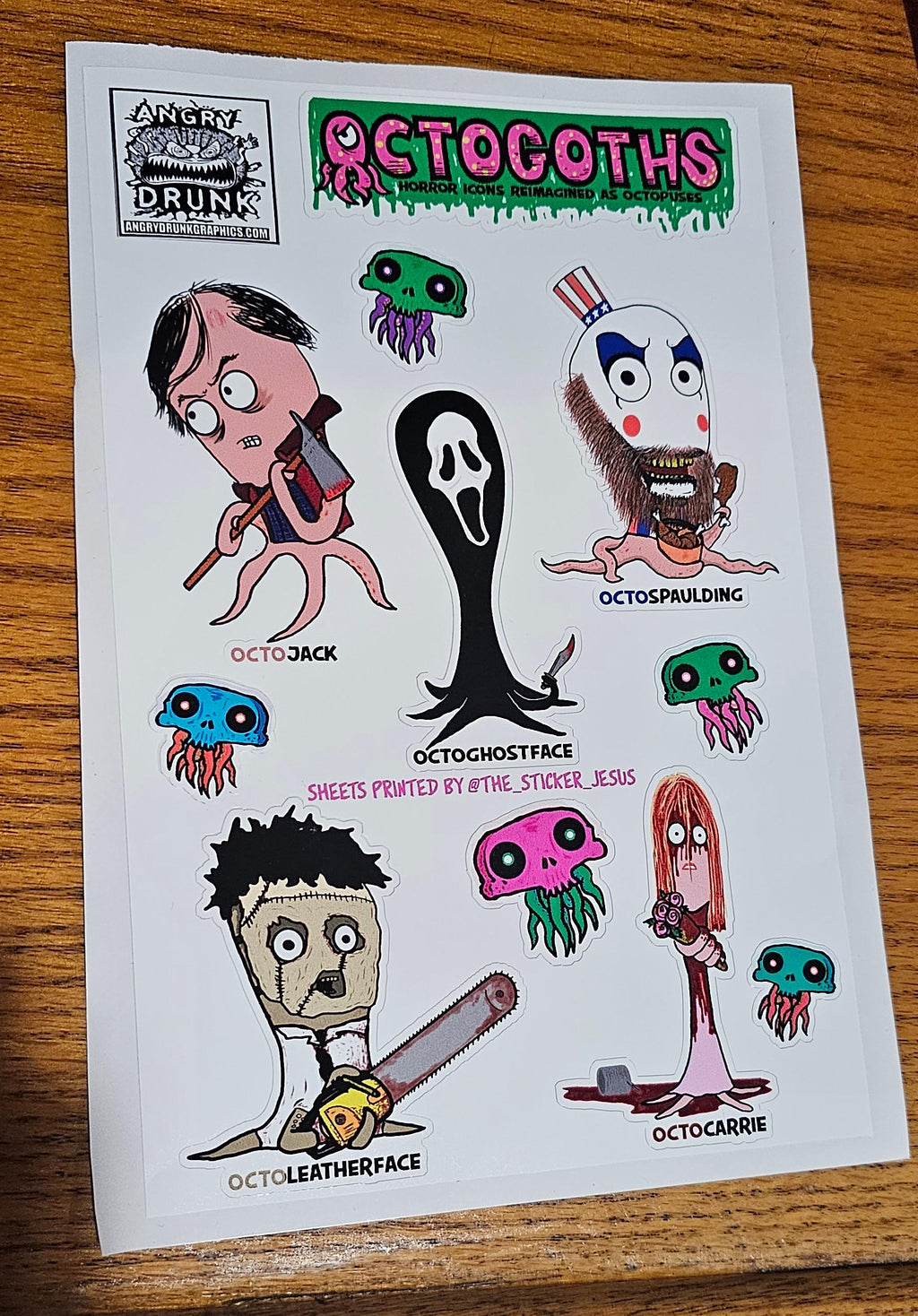 All 6 Octogoth Sticker Sheets