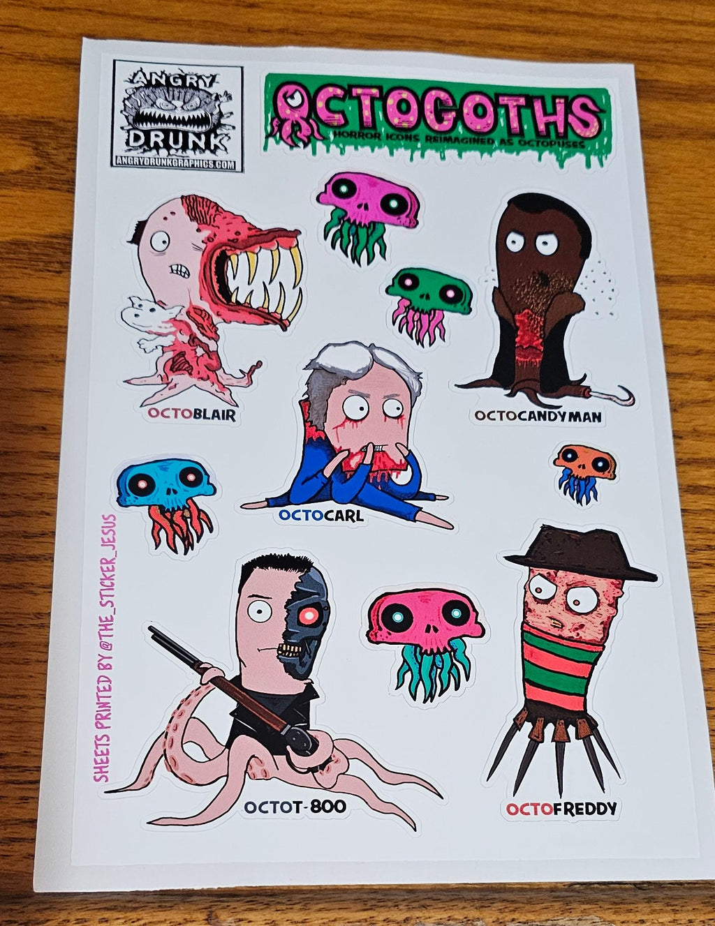 All 6 Octogoth Sticker Sheets