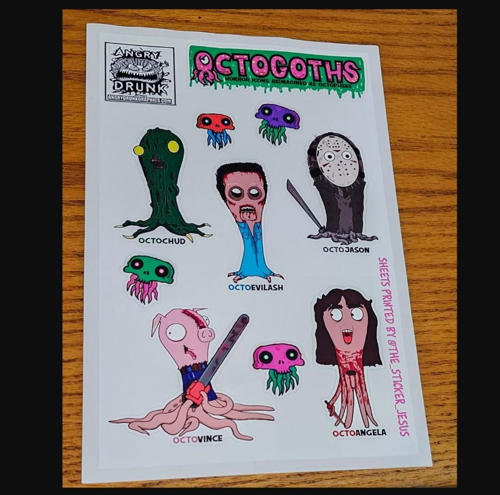 Octogoth Sticker Sheet Ash