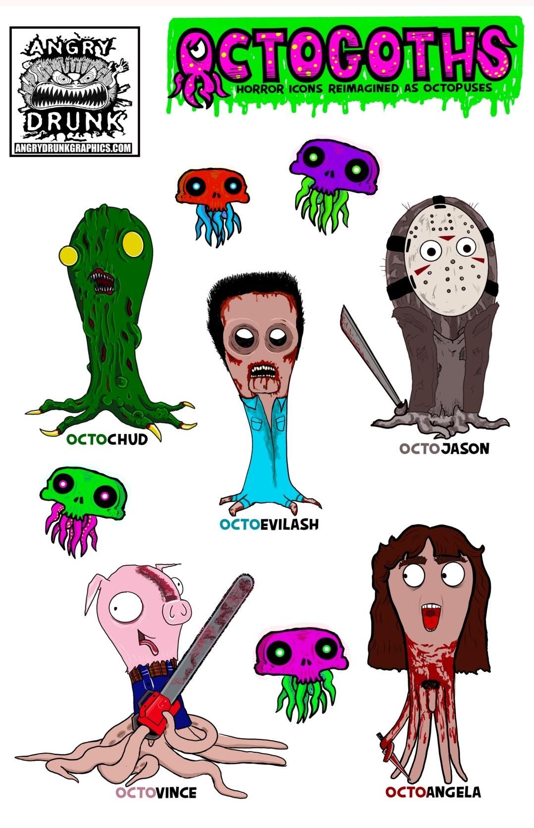 Octogoth Sticker Sheet Ash