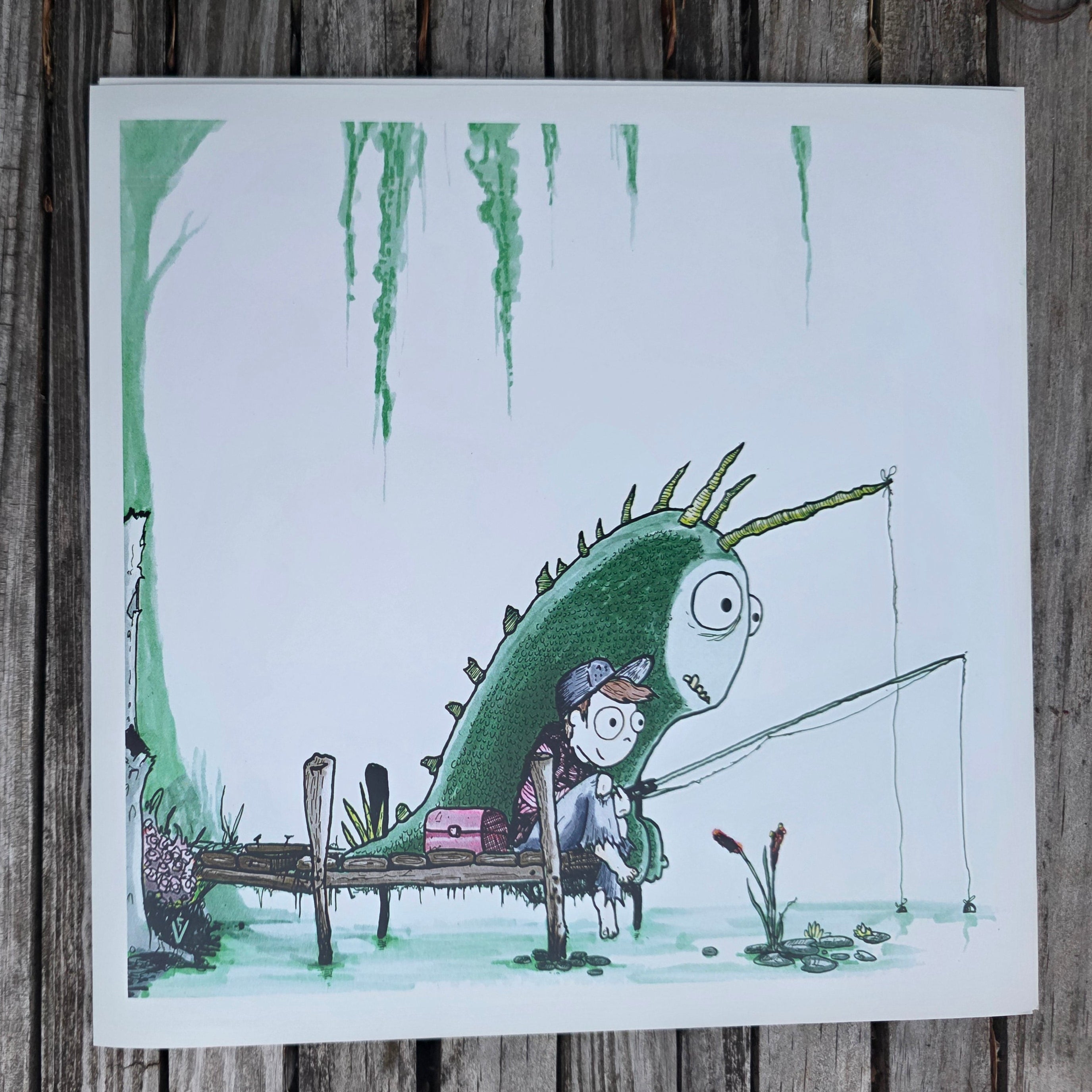 Gone Fishin'-Square Print