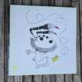 Happiness is a warm puppy.-Square Print